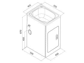 Base Mini Ldry Trough & Cab 1th Sswh