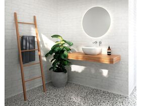 Kado Lussi Cast Solid Surface Thin Edge Vessel Basin with Plug & Waste 500mm White