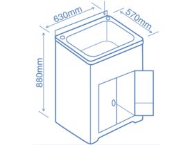 Milena 70L Laundry Tub & Cabinet White