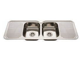 Nugleam Sink Double Bowl Double Drainer Stainless Steel 1380