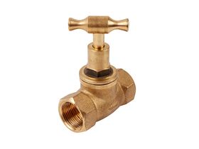 Stop Tap Female & Female T-Head Rough Brass 15mm